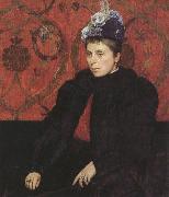Portrait of Mrs Minie Sidney,aged 39 (mk37) Sir james dromgole linton,P.R.I.